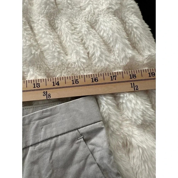 Perry Ellis Men's 30/26 White Portfolio Plaid Dress Slacks Slim Fit - Picture 3 of 5